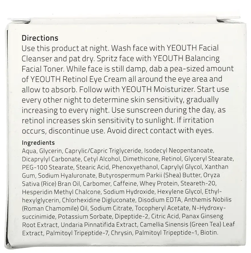 Крем для кожи вокруг глаз Yeouth Retinol Eye Cream с ретинолом, 30 мл — фото 4