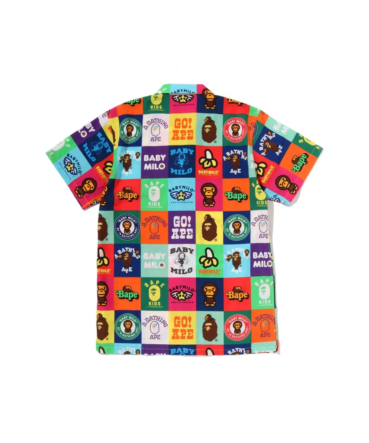 Детская рубашка с открытым воротником с принтом BABY MILO PATCHWORK A BATHING APE, Multi — фото 2