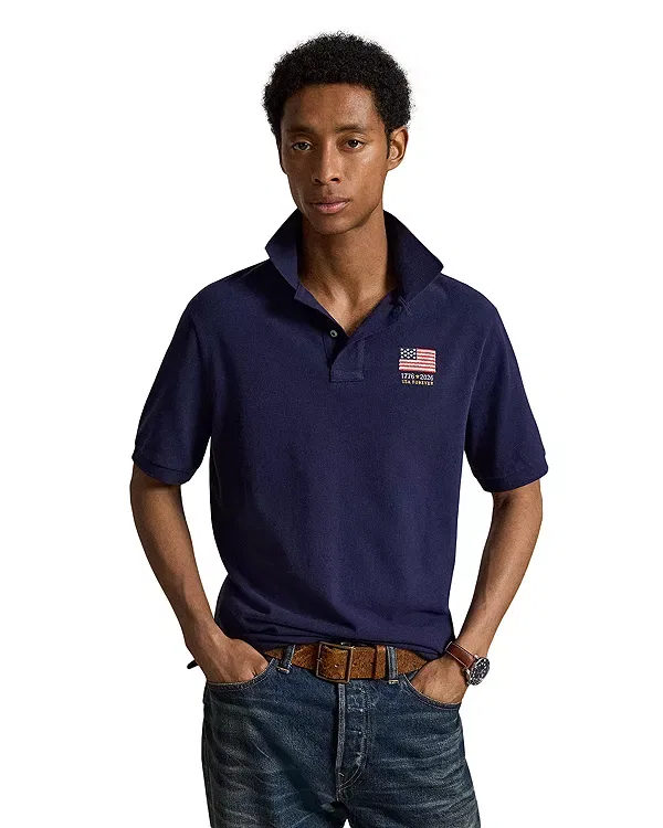 Мужское поло с принтом American Icons Stamp Polo Ralph Lauren, темно-синий