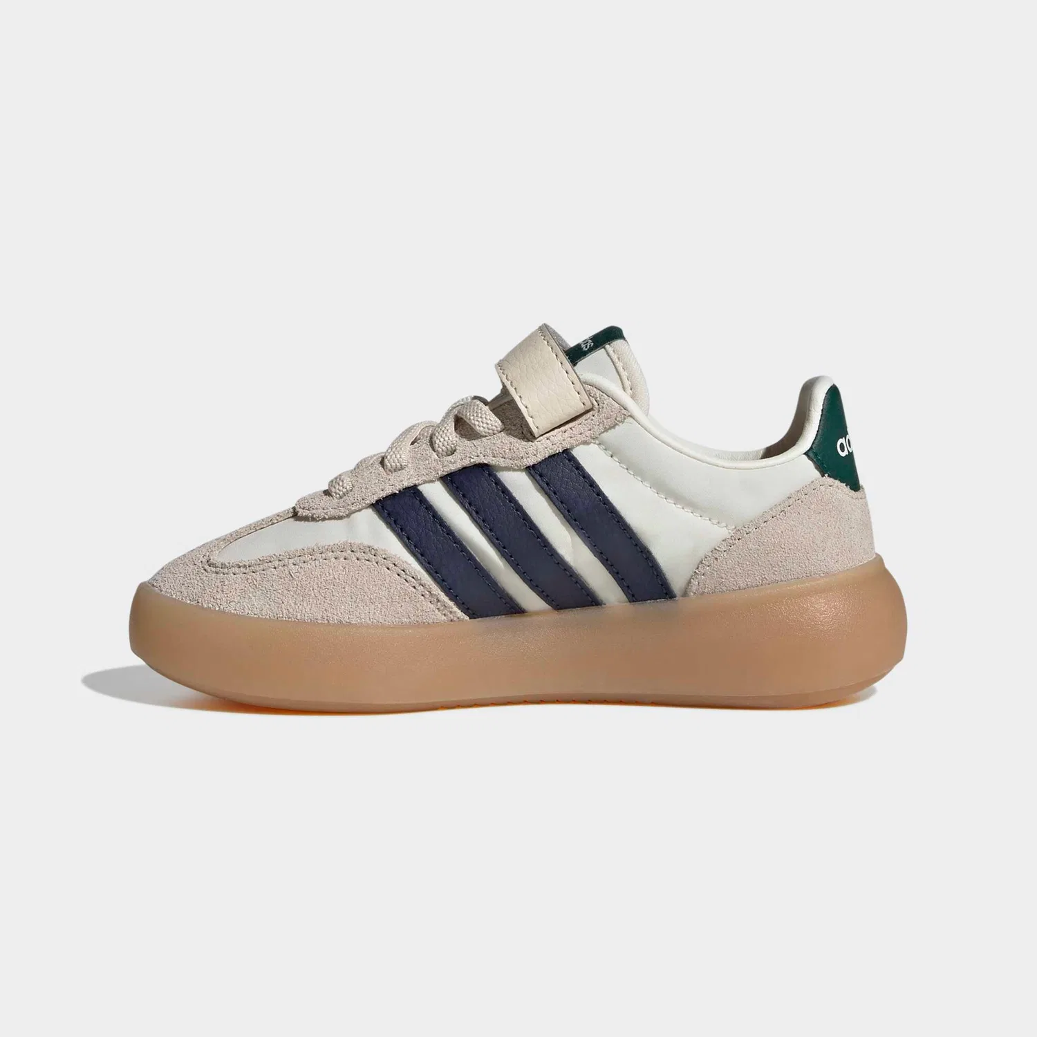 Детские кроссовки с T-образным носком Adidas, Off White/Collegiate Navy/Collegiate Green — фото 3