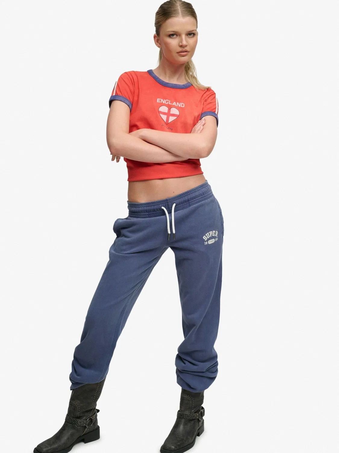 Футболка с принтом, Athletic Football Stripe Superdry, красный — фото 4