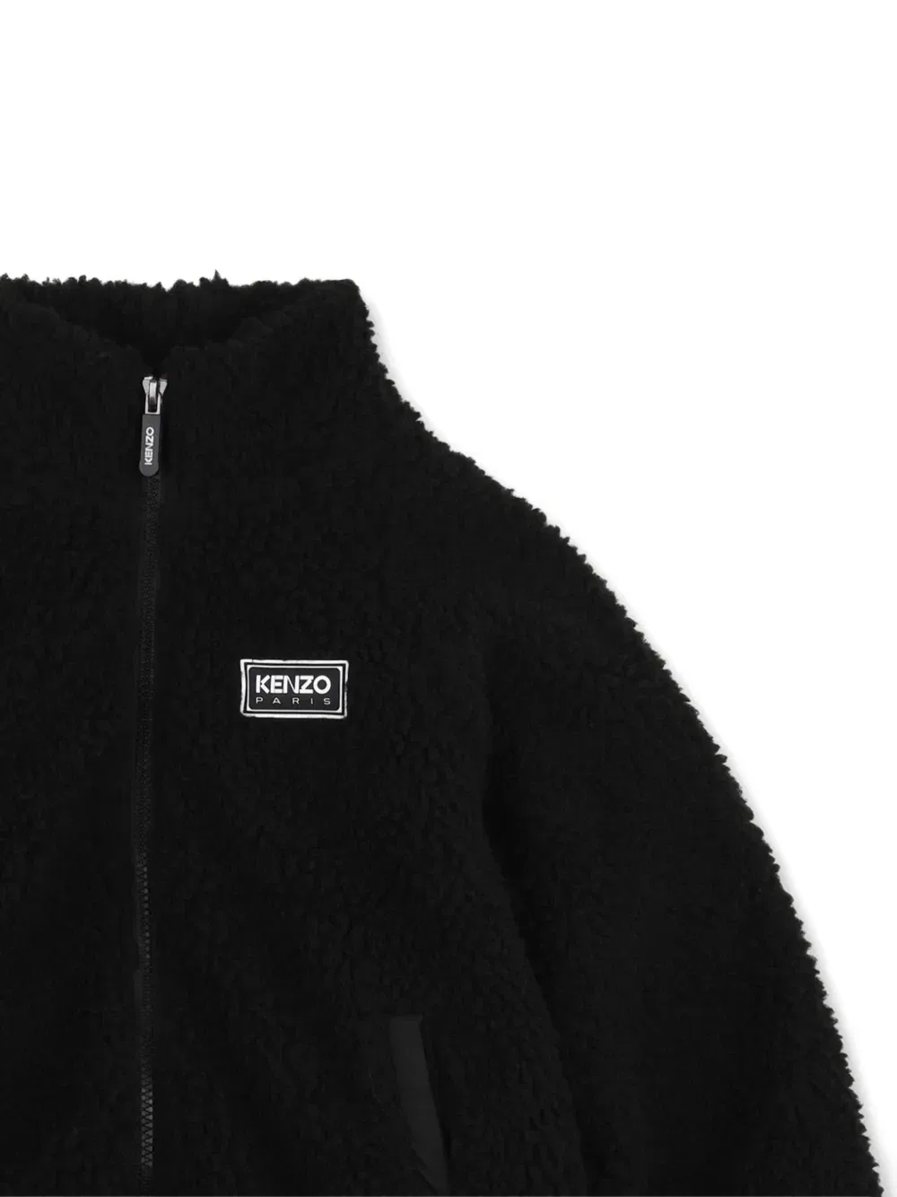 Флисовая куртка с нашивкой-логотипом Kenzo Kids, черный — фото 3