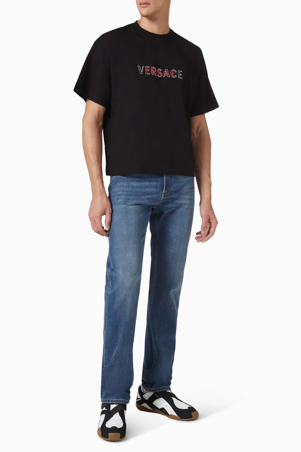 Футболка с коротким рукавом с вышитым логотипом Logo Embroidered Versace — фото 2