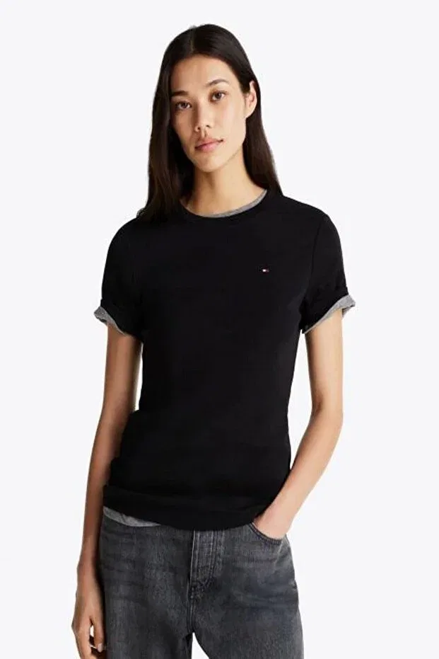 Женская футболка хлопковая Tommy Hilfiger, Black