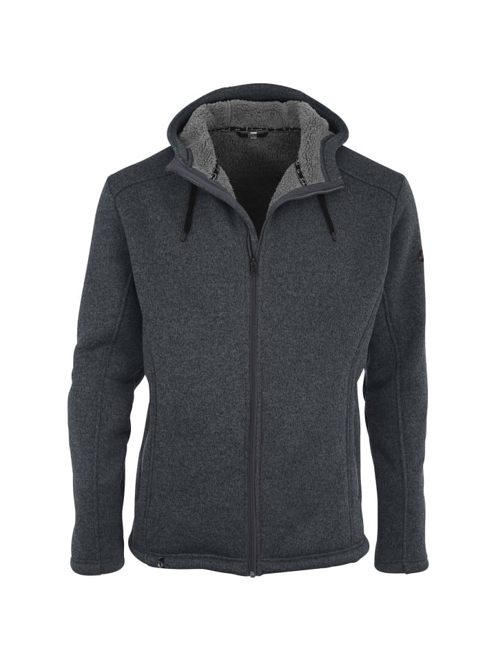 

Флисовая куртка Maul Sport Polar-Strickfleecejacke Jachenau mit Kapuze, цвет Schiefer
