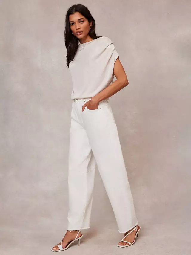 

Топ Mint Velvet Ruched, бежевый