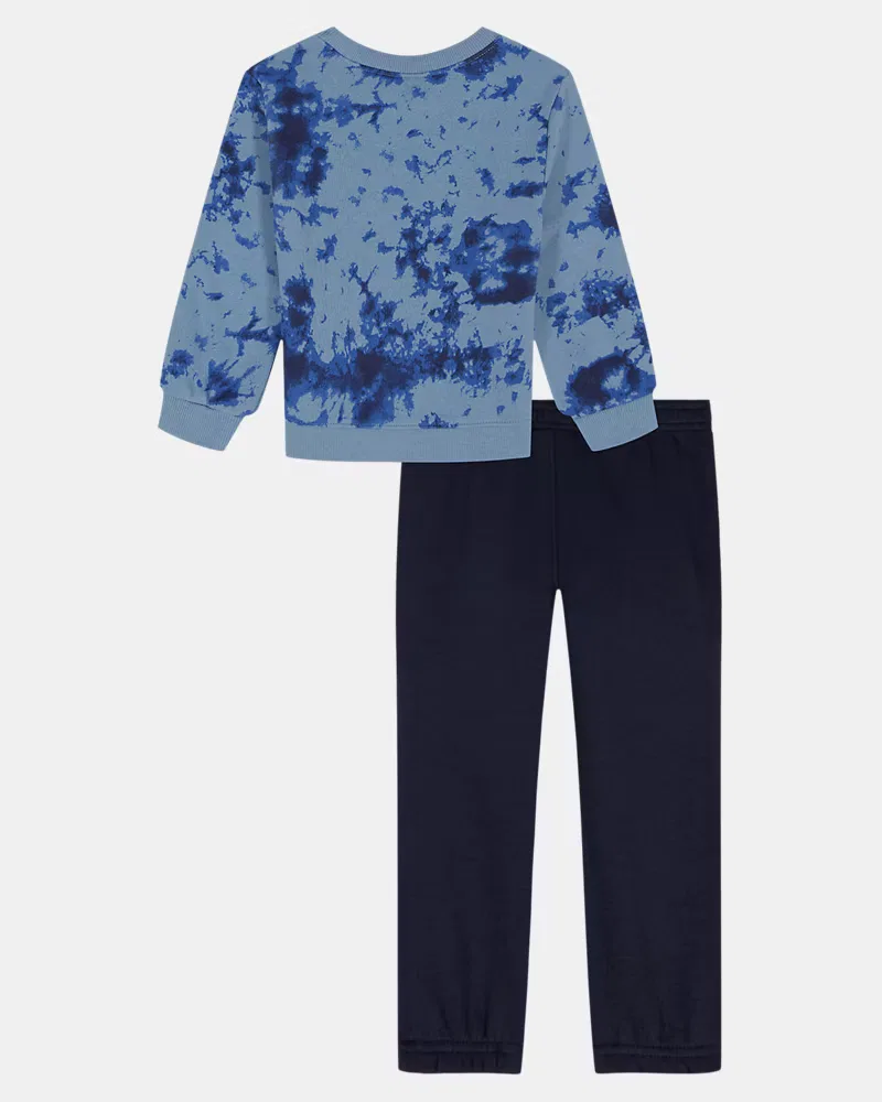 Комплект для мальчиков из плотного флиса, кофта и джоггеры, UA Rival UnderArmour, Blue Smoke/White — фото 2