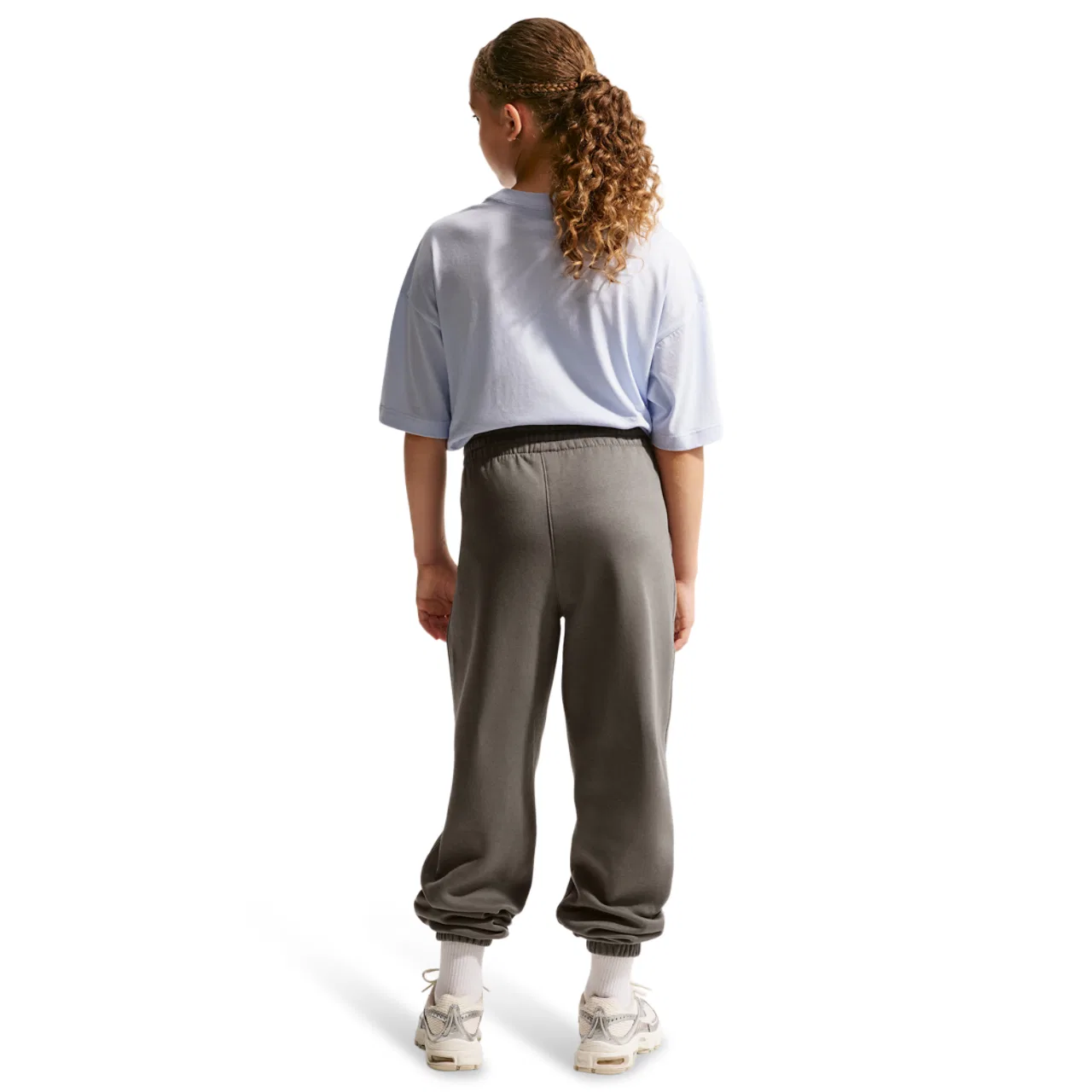 Детские спортивные штаны для мальчиков из футера Nike NSW Club Fleece Loose Pants, Cave Stone/White — фото 2