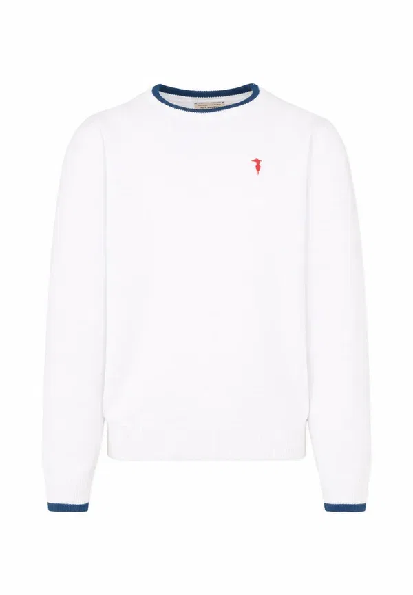 Джемпер хлопковый Maglione Tru Trussardi Junior, белый