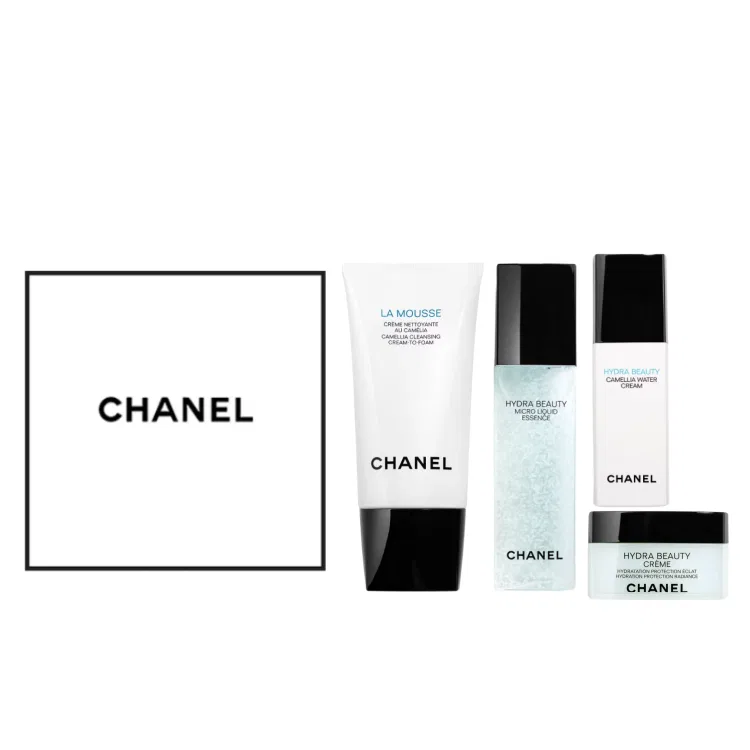 Набор косметики для ухода за кожей CHANEL Camellia Celebrity, 150 мл+150 мл+30 мл+крем