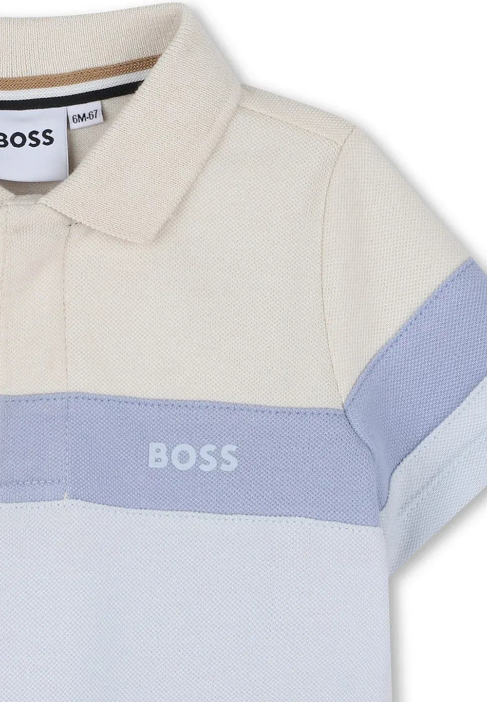 Met korte mouwen - поло рубашка Boss Kidswear, Vanille — фото 3