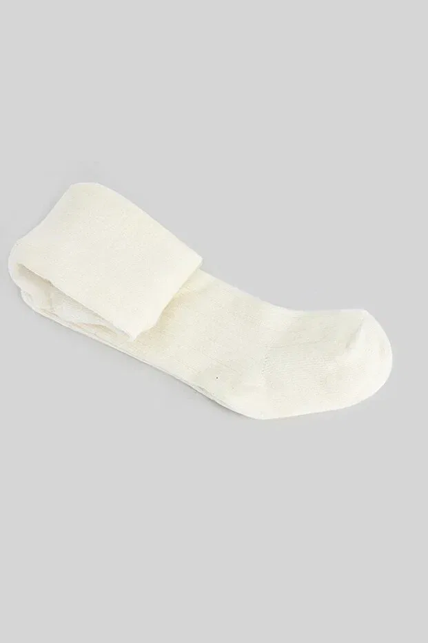 Детские носки для девочек и мальчиков хлопковые Organic cotton baby socks derby combed cotton pantyhose Bistyle, Ecru — фото 2