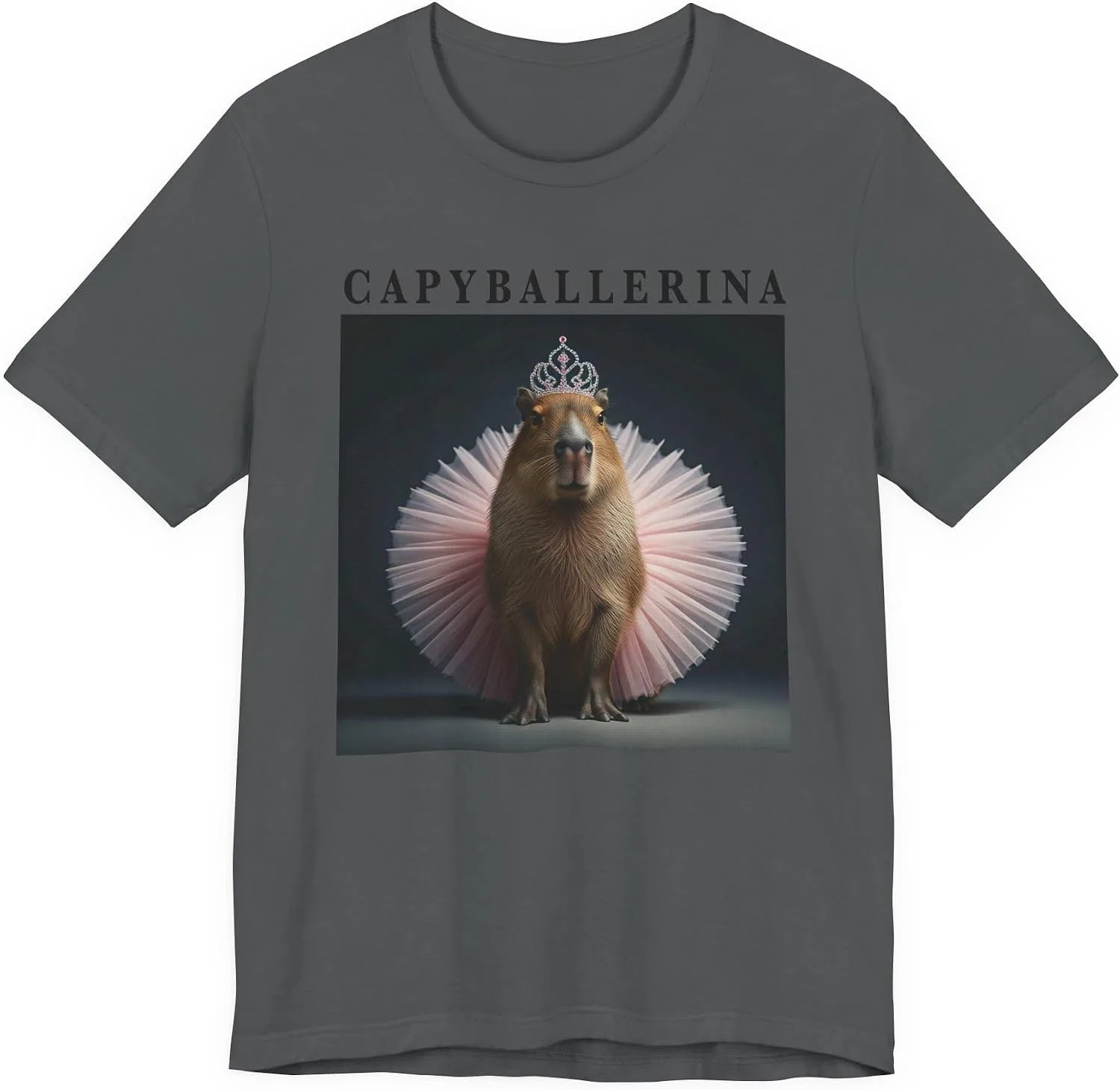 Женская футболка с принтом Capybara Ballerina, Asphalt