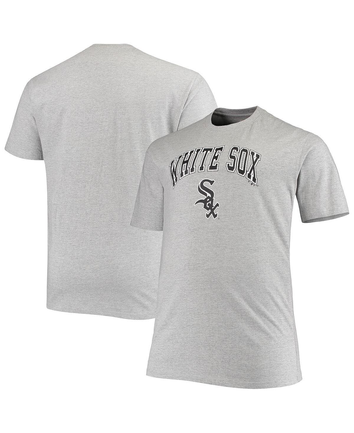 

Мужская футболка с логотипом heathered grey chicago white sox big and tall secondary Fanatics, мульти