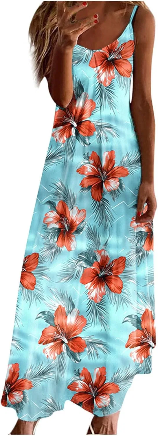 Женское макси-платье с цветочным принтом A-line, Multicolor