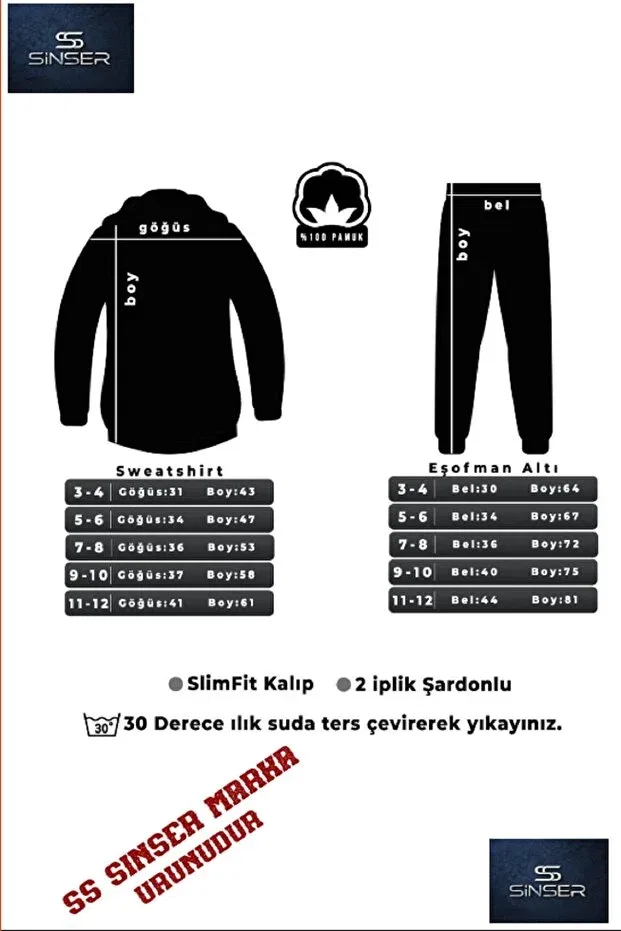 Детский спортивный костюм с принтом Ss Sinser, Navy Blue — фото 3