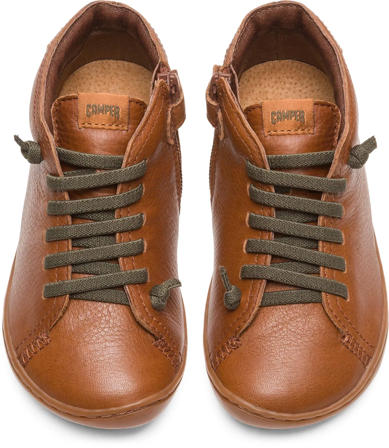 Ботинки детские Camper Peu Cami Kids, кожаные, коричневые — фото 4