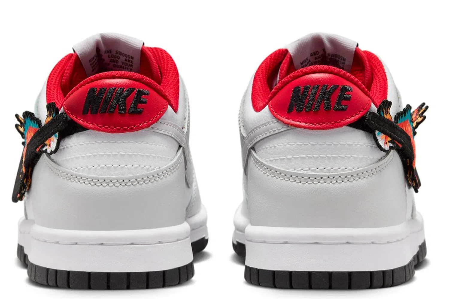 Детские кроссовки для мальчиков с принтом NIKE Dunk Low Big Kids Shoes NIKE, White Black White — фото 4