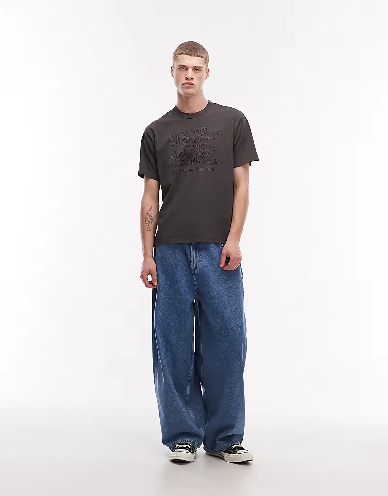 Футболка винтажного кроя с графикой вестерн Levi's, черный — фото 2