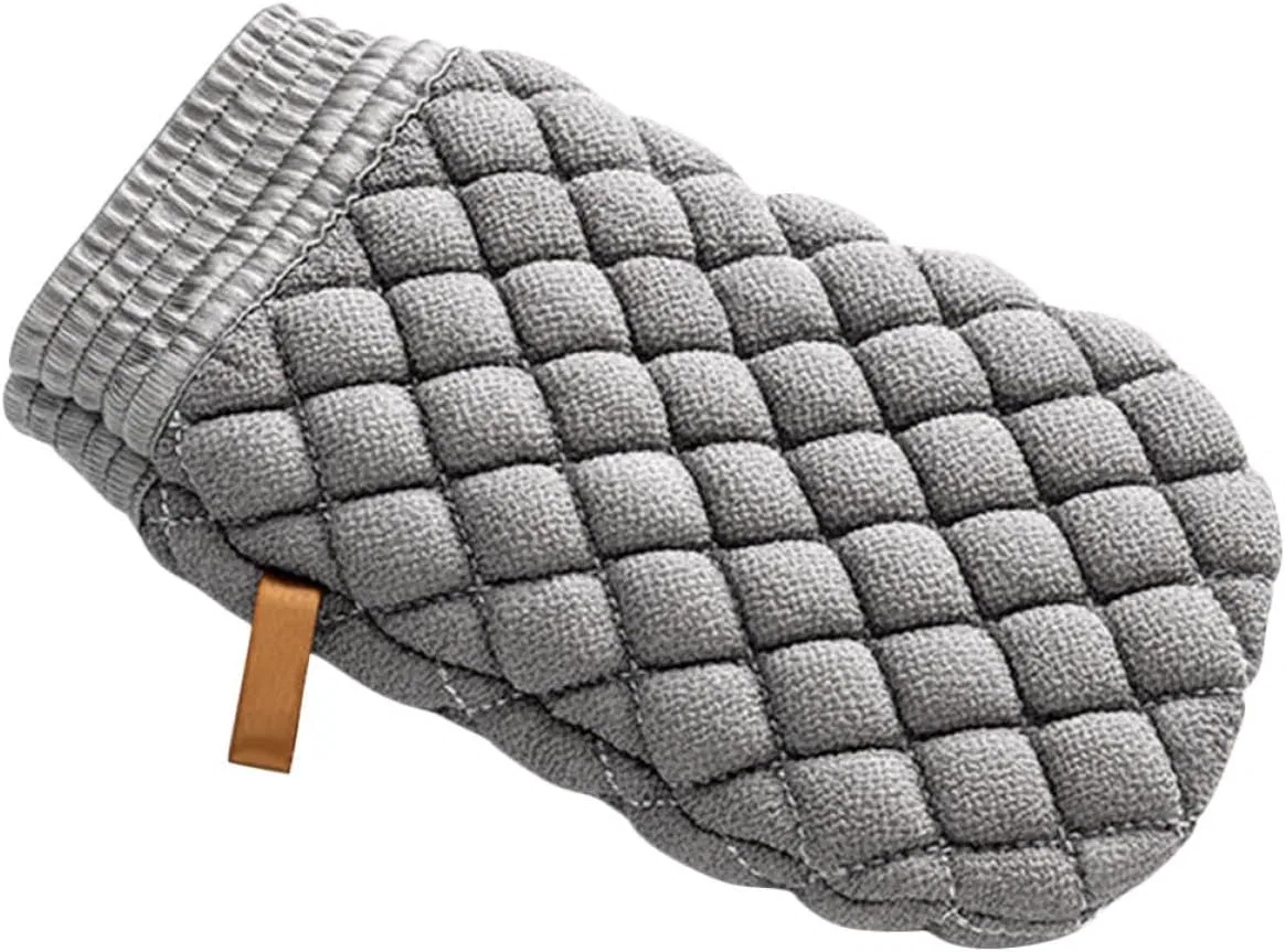 Мочалка для пилинга тела из волокна и губки, IDEANATEGRATE, 23x13x2.5 см, Серый