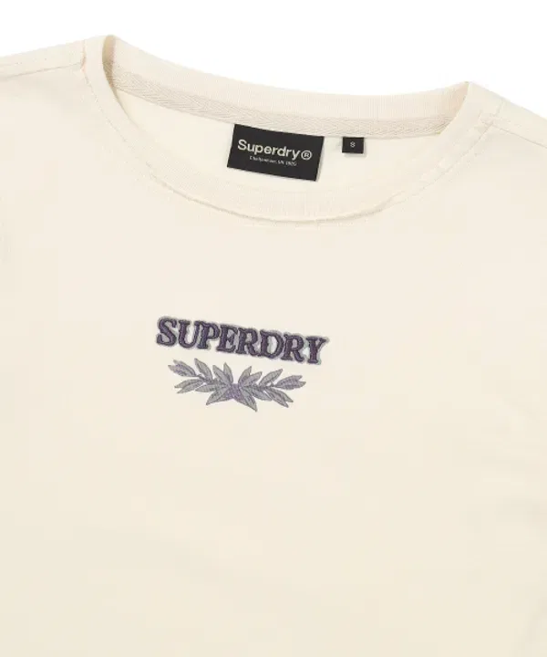 Футболка с длинным рукавом, выбеленная, Superdry, кремовый — фото 4