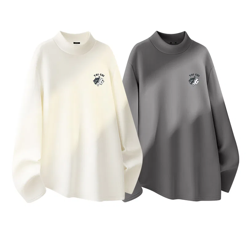 Детский комплект футболок Tai Chi Cat Chest Logo MINISO, White / Gray
