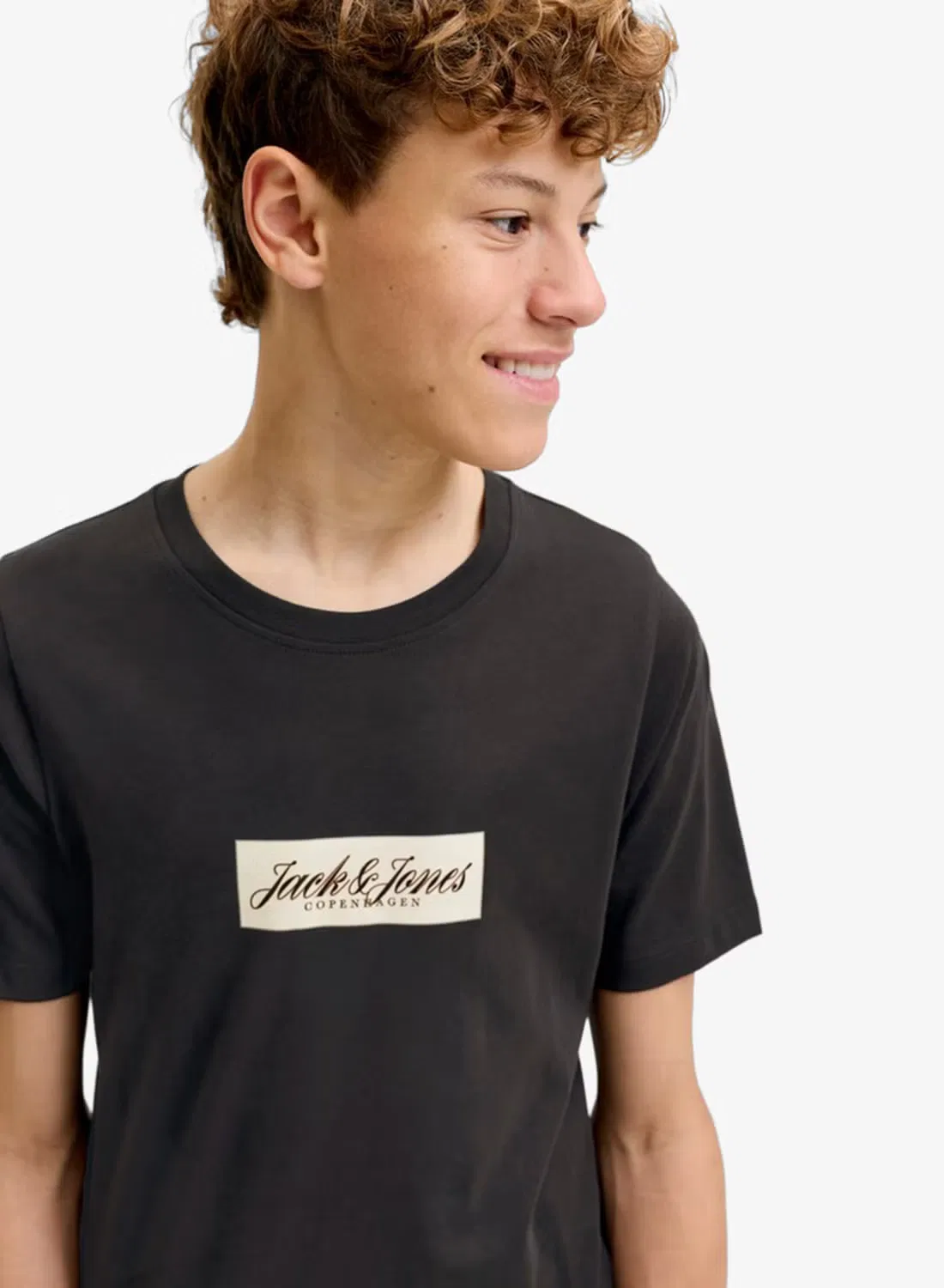 Футболка с принтом Youth Box Logo Jack & Jones Junior, черный — фото 3