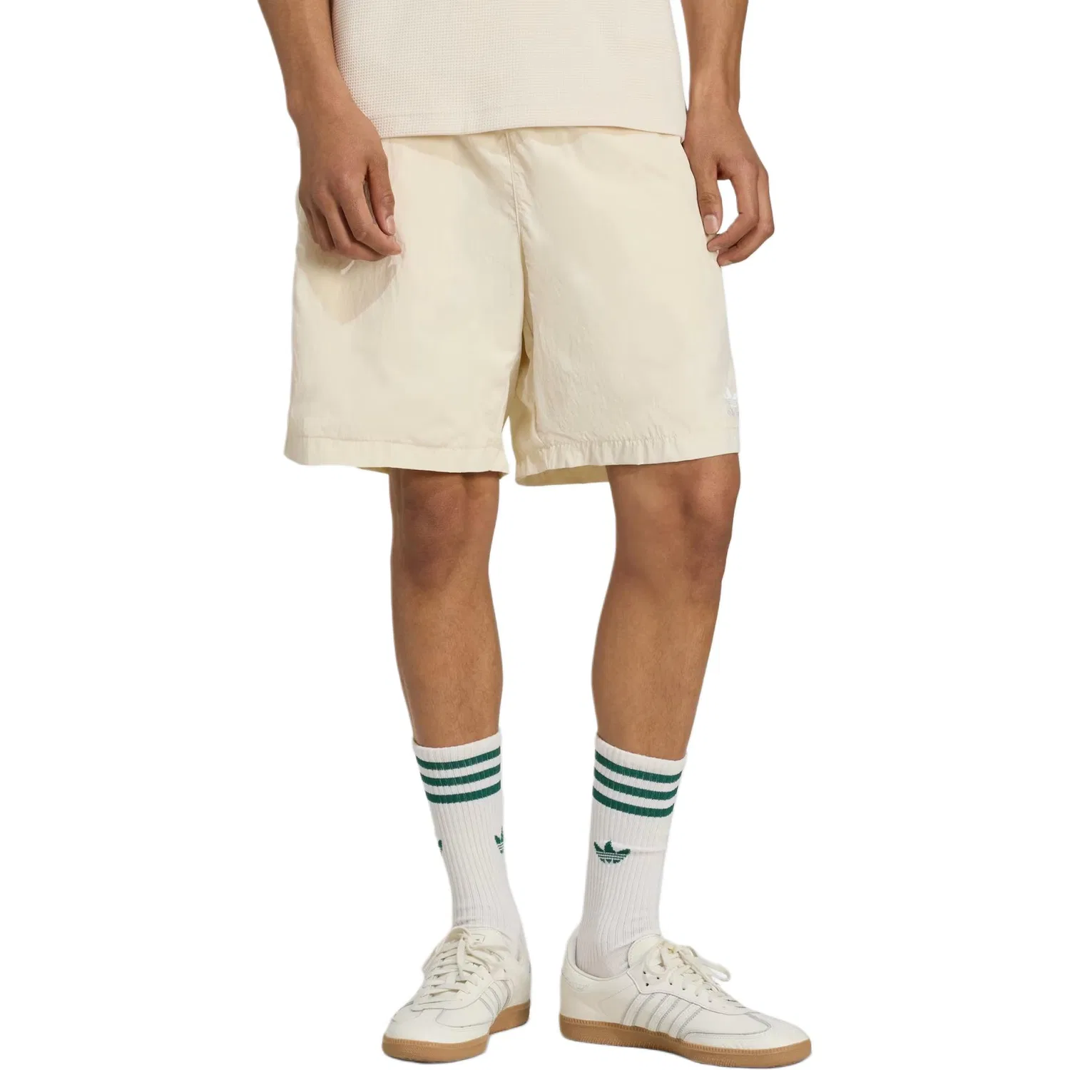 Мужские шорты с принтом Adidas Originals Trefoil Essentials Woven Shorts, Magic White — фото 4