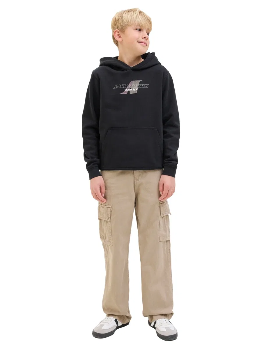 Детская толстовка 'Tier' черного цвета Jack & Jones Junior — фото 4