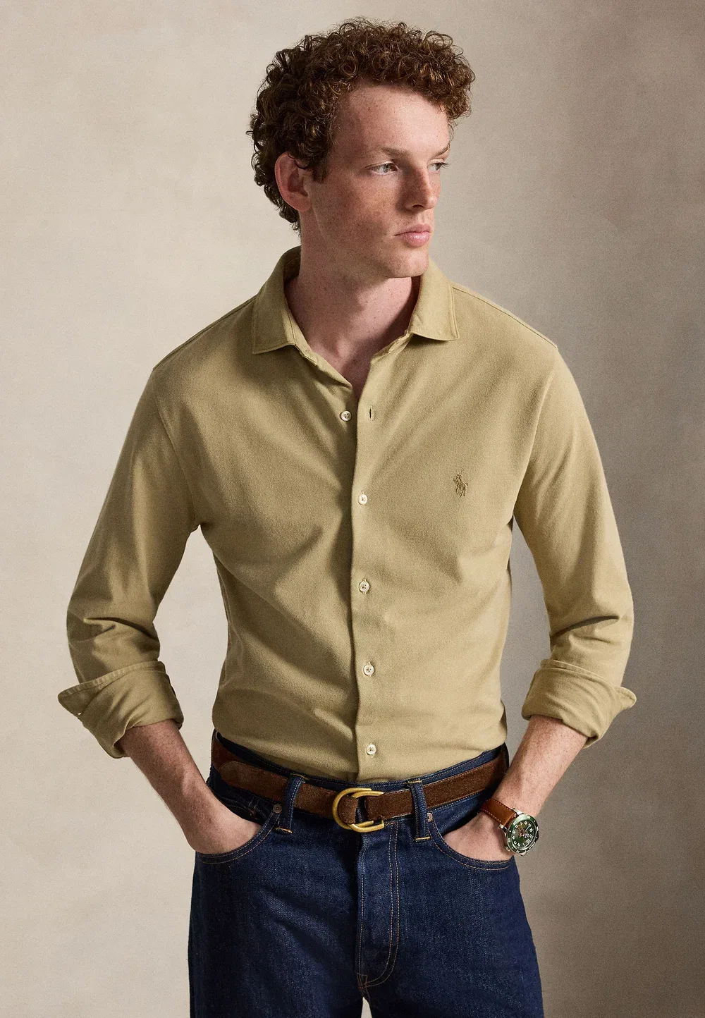 Полулегкая рубашка - рубашка Polo Ralph Lauren, Khaki