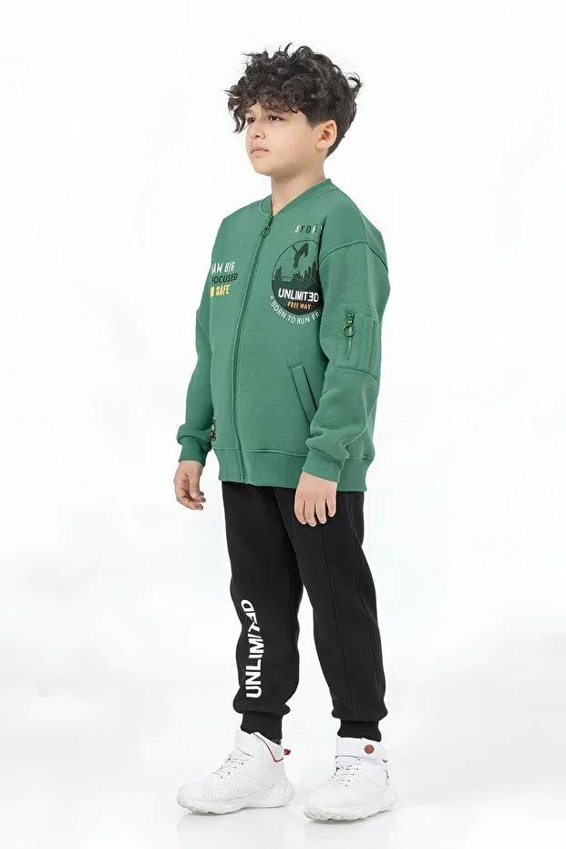 Детский кардиган для мальчиков с длинным рукавом Dmb Boys & Girls, Green — фото 3