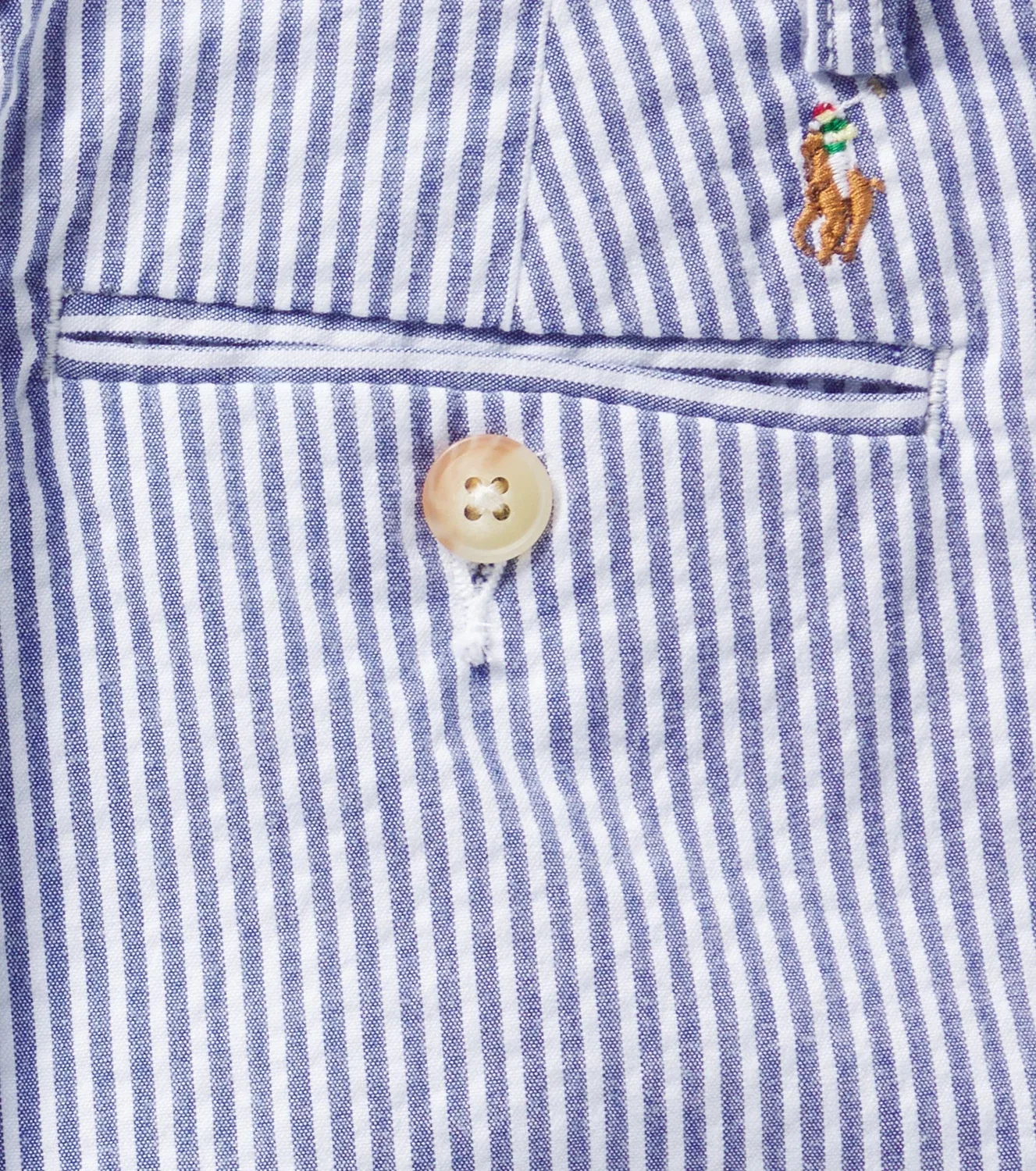 Шорты хлопковые из сирсакера Polo Ralph Lauren Kids, синий — фото 3