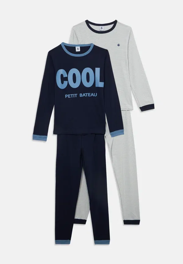 Комплект пижамы хлопковый 2 pack Petit Bateau multi-coloured, мультиколор