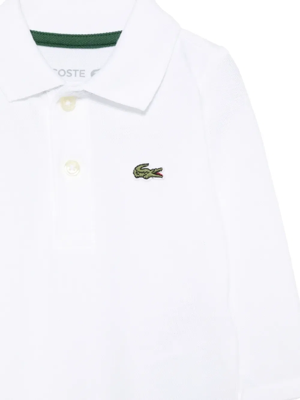 Боди с длинными рукавами и нашивкой-логотипом Lacoste Kids, белый — фото 3