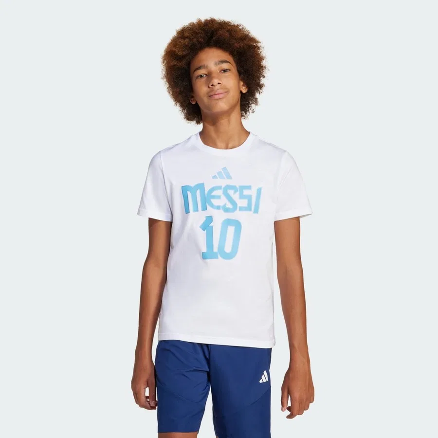 Детская футболка с принтом Messi Name and Number adidas, Синий