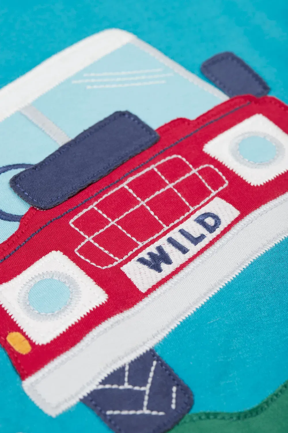 Детская футболка с круговой панелью Owen Frugi, Blue — фото 3