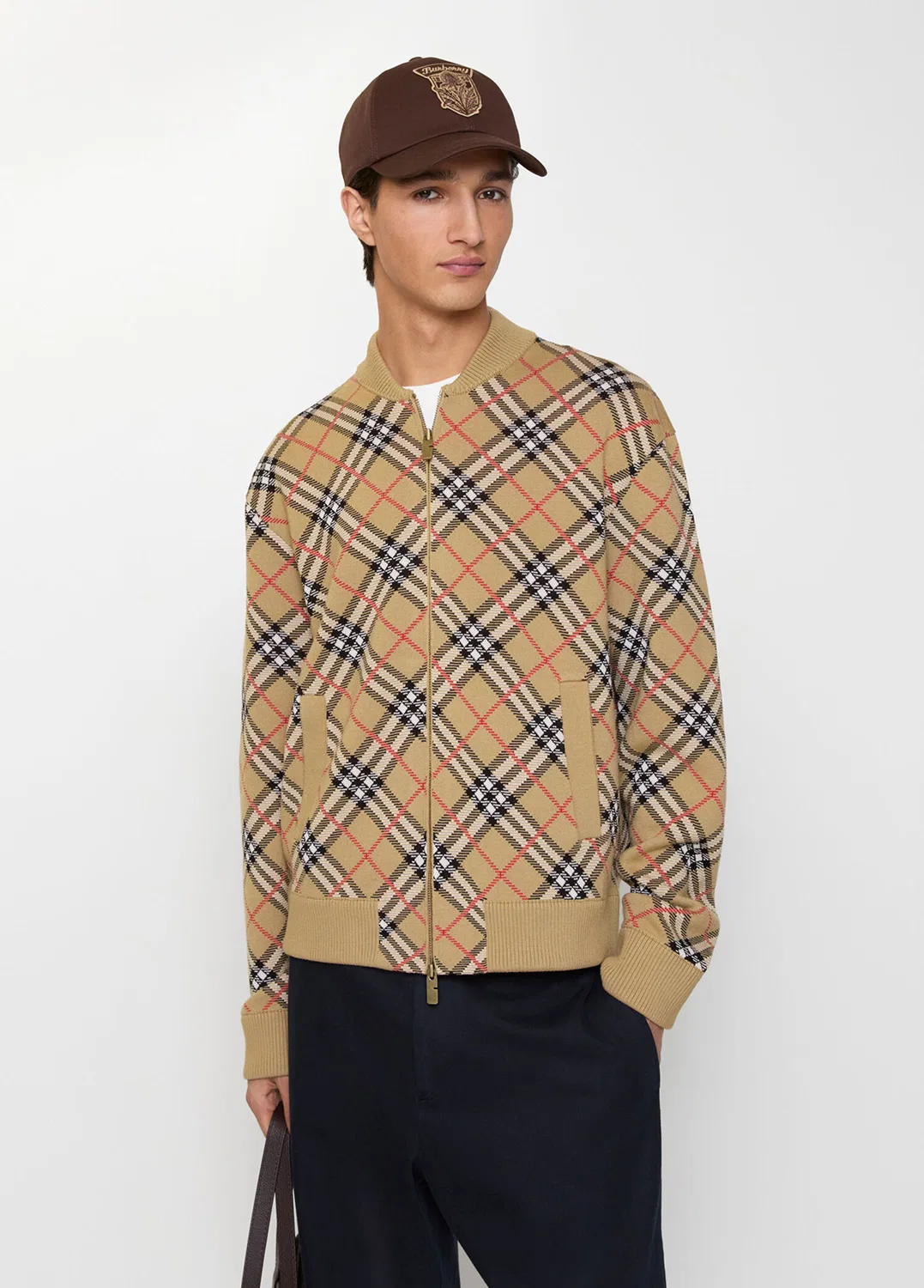 Кардиган Burberry Check Cotton Wool Бежевый — фото 2