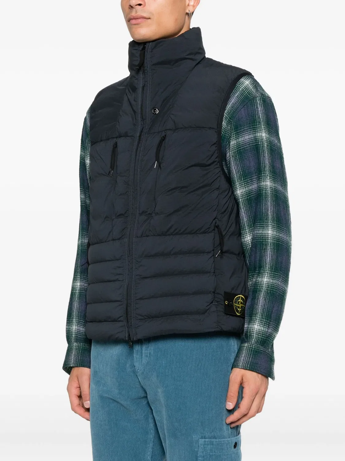 Куртка с застежкой-молнией и стегаными узорами Stone Island, темно-синий — фото 4