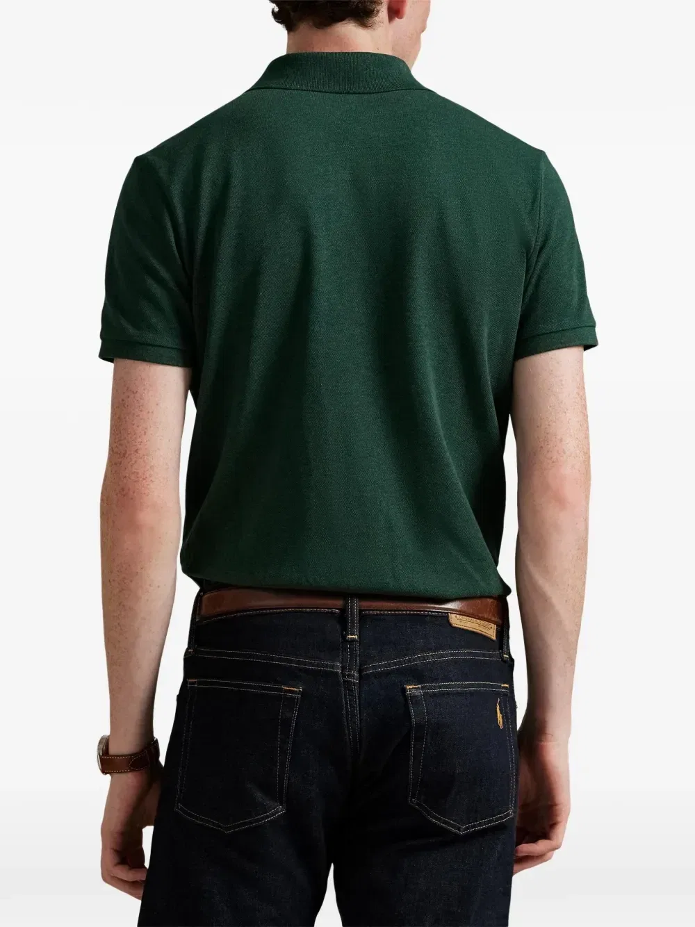 Рубашка поло узкого кроя Polo Ralph Lauren, зеленый — фото 4
