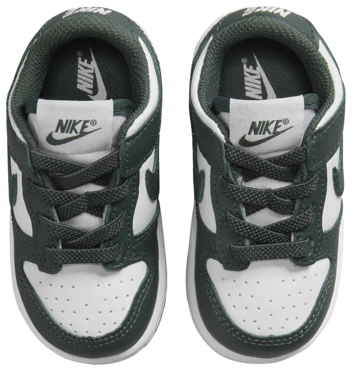 Кроссовки для мальчиков Dunk Low Nike, цвет White/Vintage Green/White — фото 4