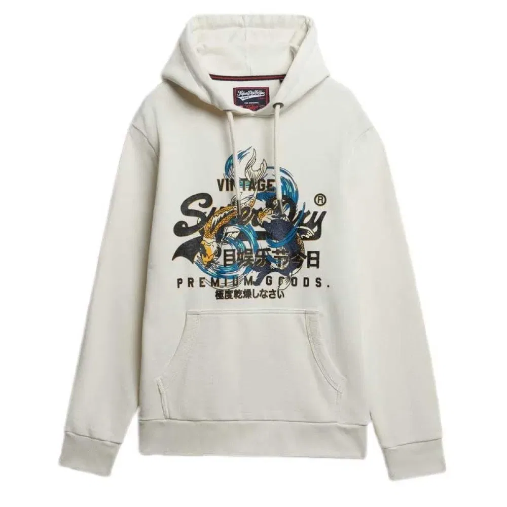 Худи Superdry Vl Tokyo Relaxed Fit, бежевый