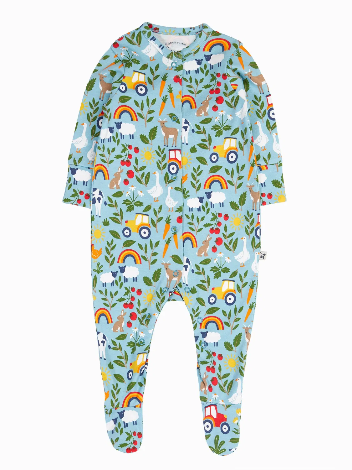 Боди-спальный мешок для новорожденных Frugi, синий — фото 2