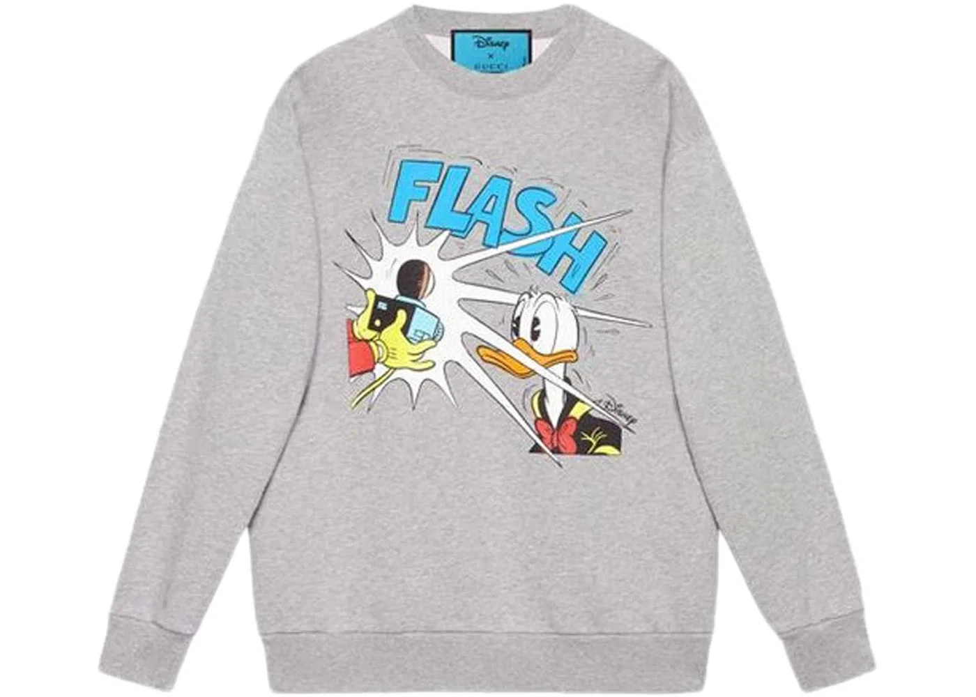 Мужской свитшот с принтом Donald Duck Gucci, Grey Melange/Multi