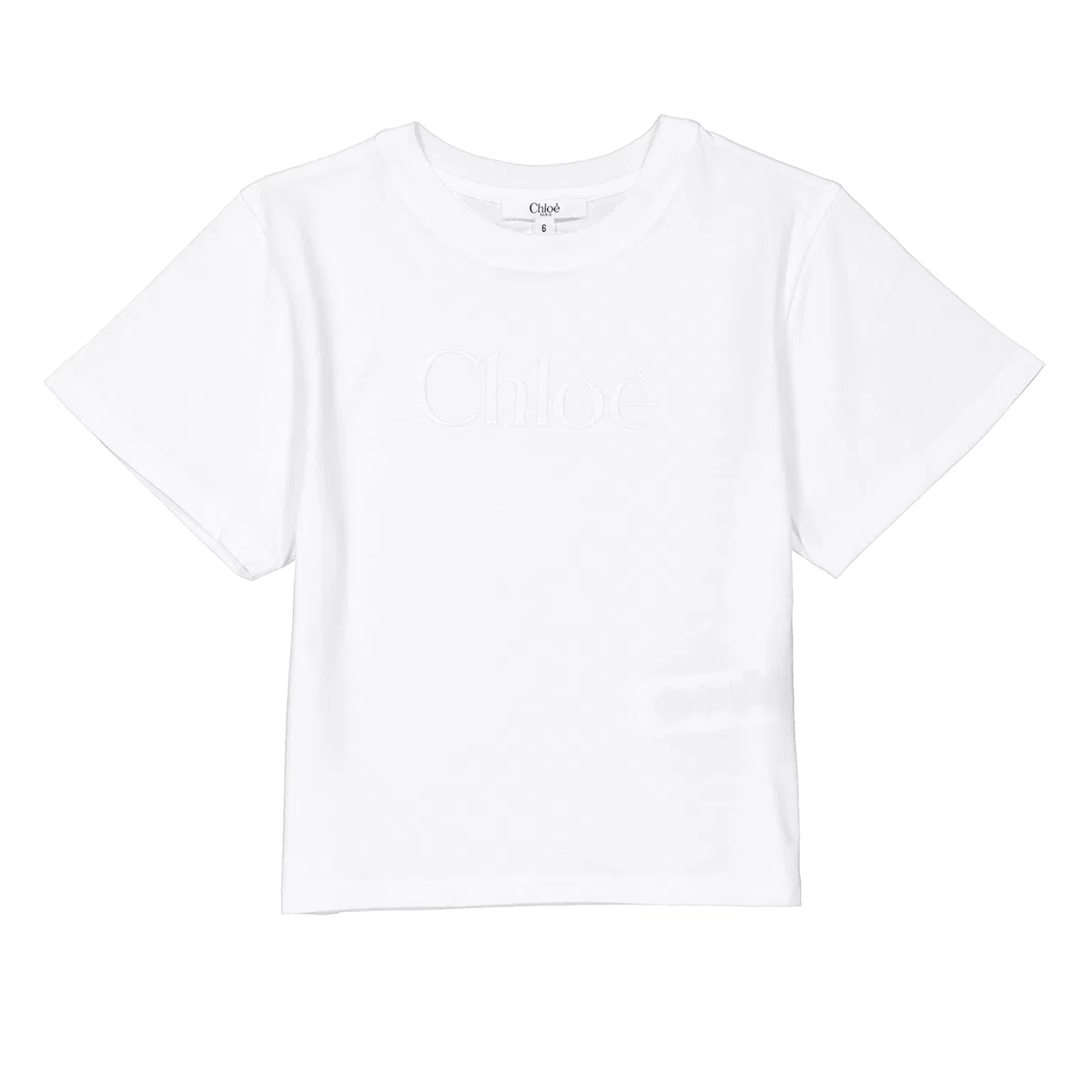 Футболка хлопковая с логотипом Chloé Kids Offwhite