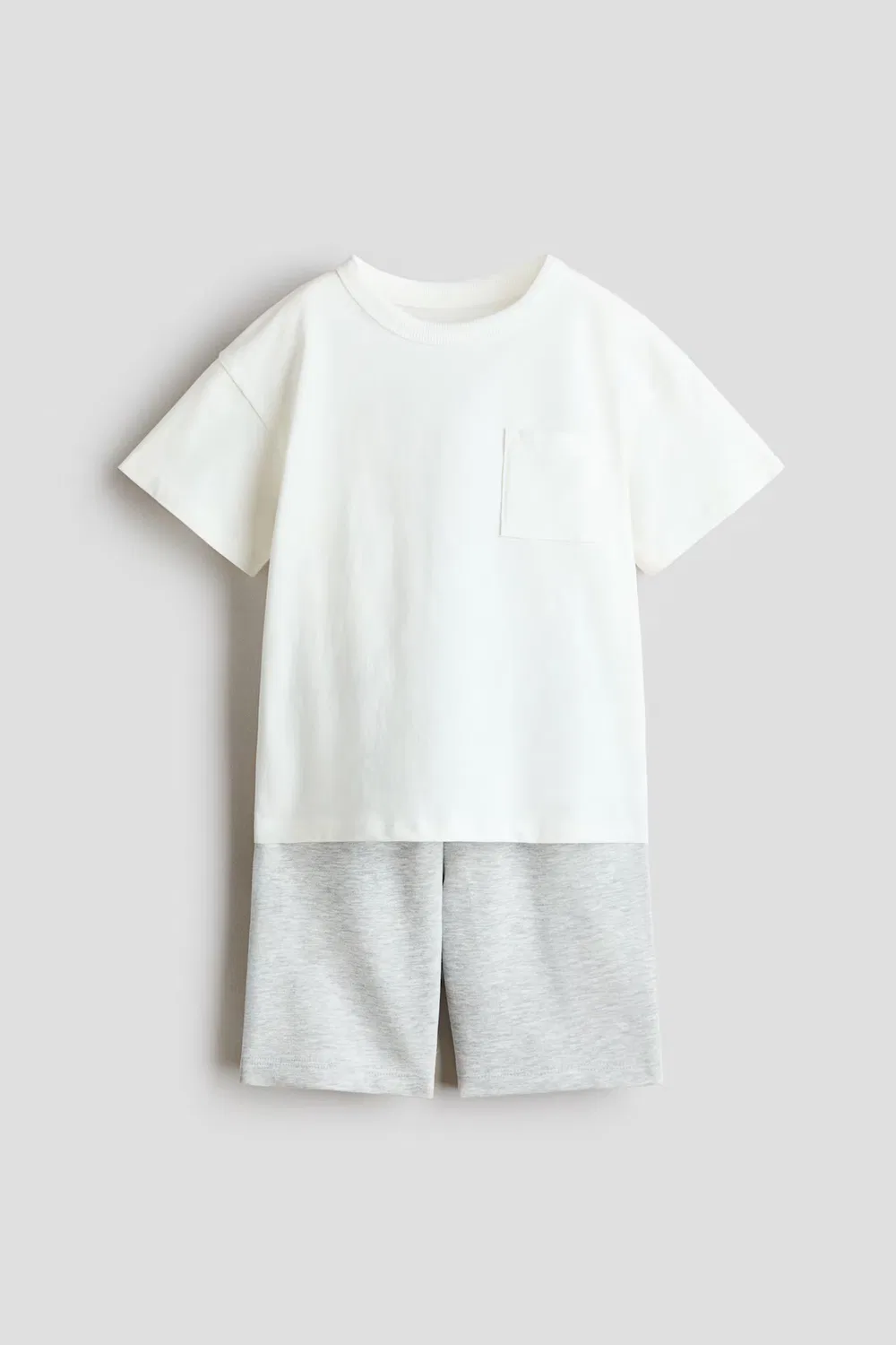 Комплект из двух предметов: футболка и шорты H&M, Weiß/Graumeliert