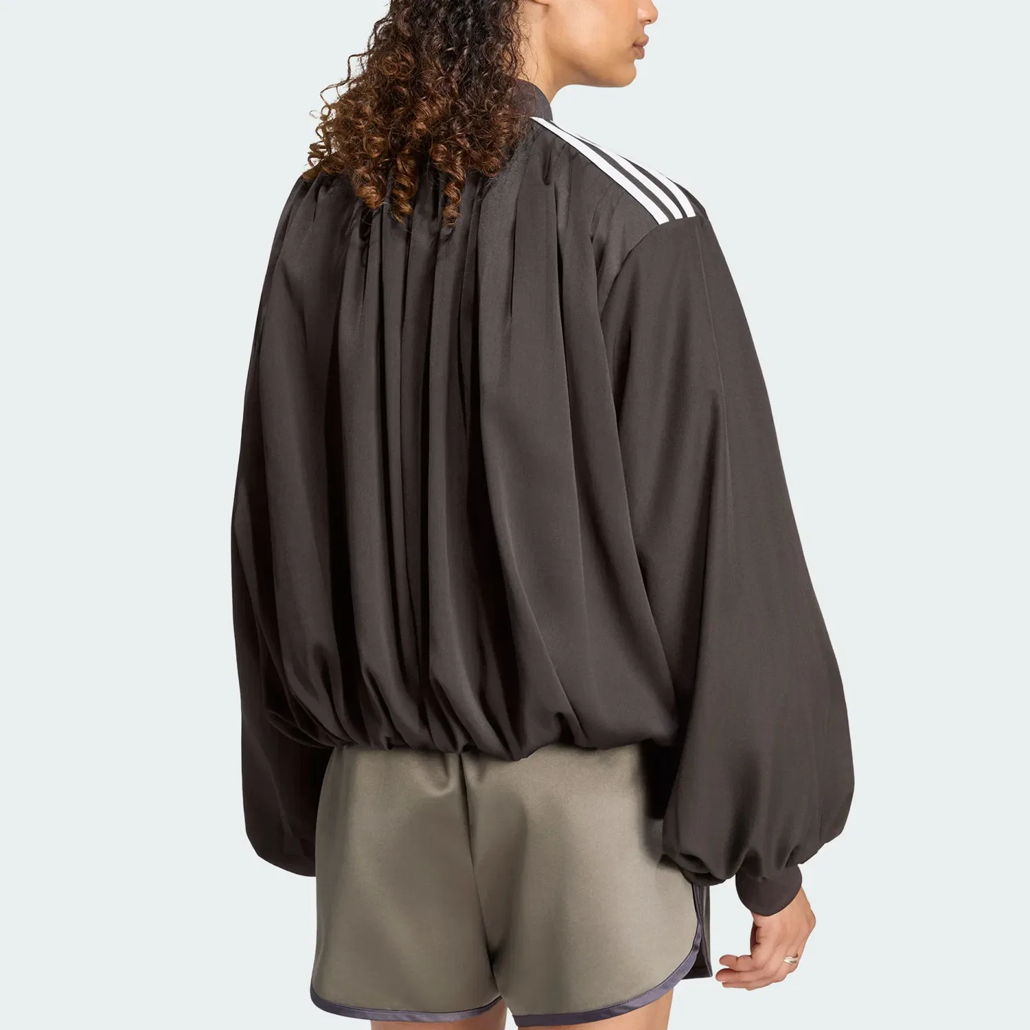 Женская куртка из сатина с принтом Dark Brown Adidas Originals, Dark Brown — фото 4