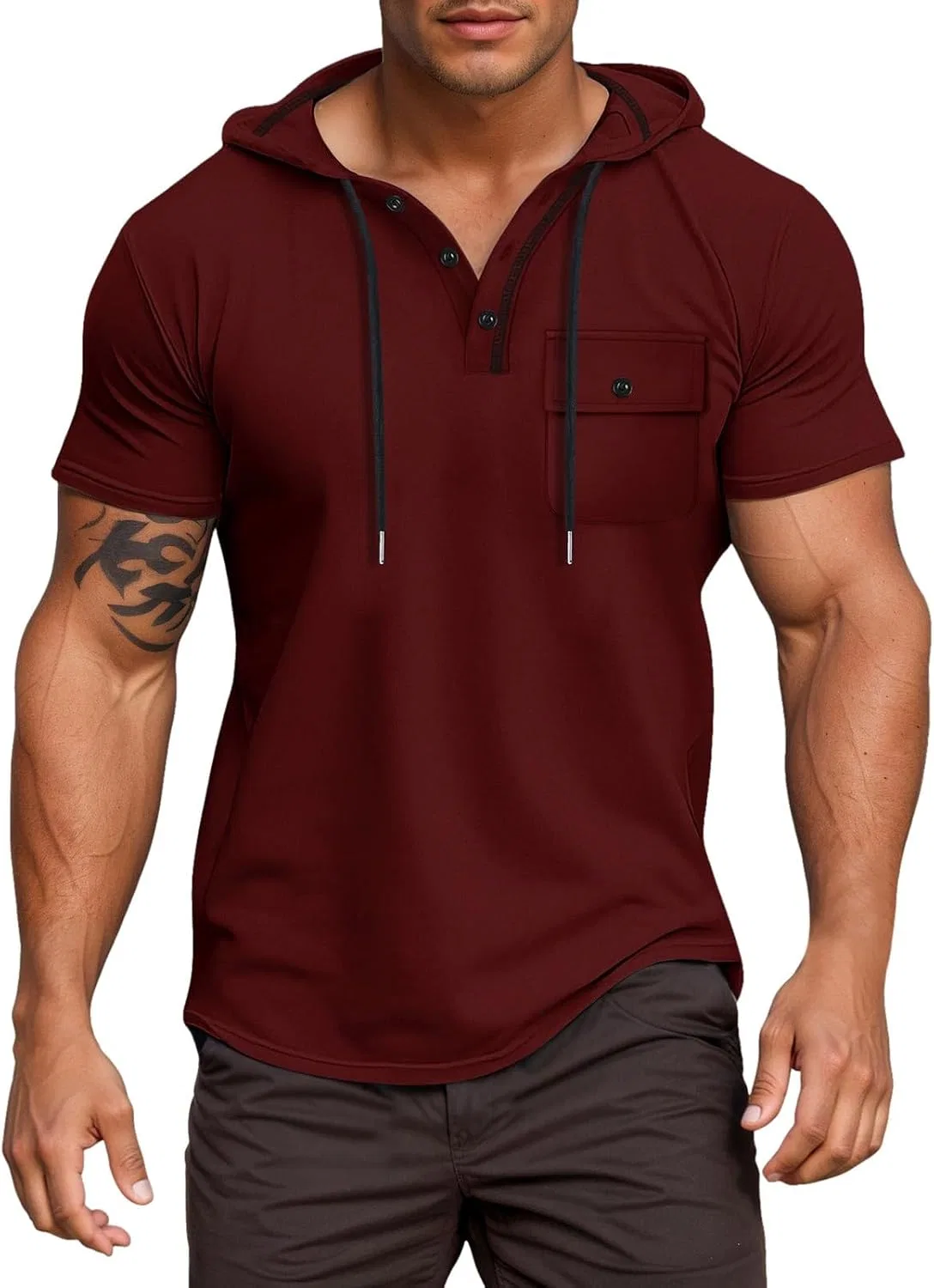 Мужская футболка Regular Fit с пуговицами Polyester, Red