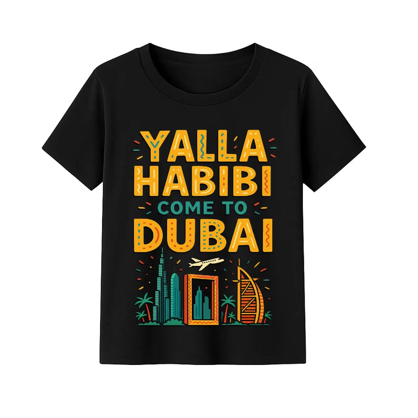 Футболка с принтом Yalla Habibi Come To Dubai Yoo Street, черный