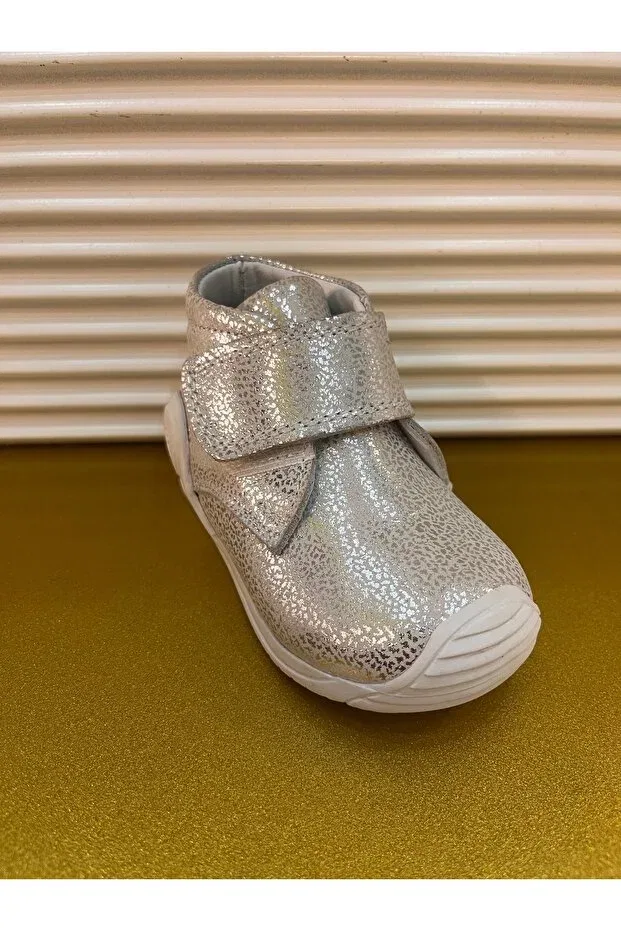 Детские анатомические ботинки из кожи First step leather anatomical baby shoes Mini Angel, White — фото 3