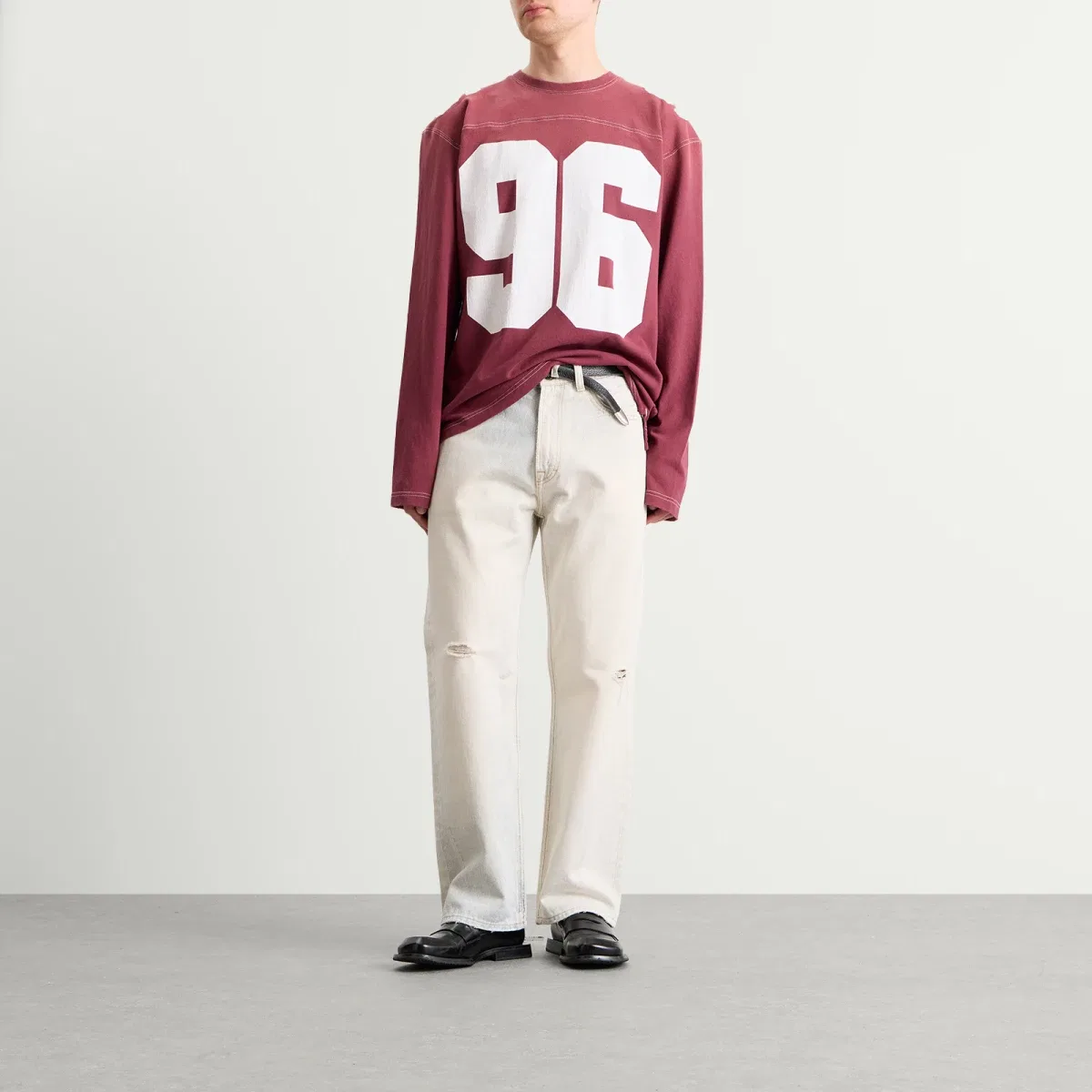 Лонгслив Exfold long sleeve jersey Acne Studios, Faded Red — фото 4